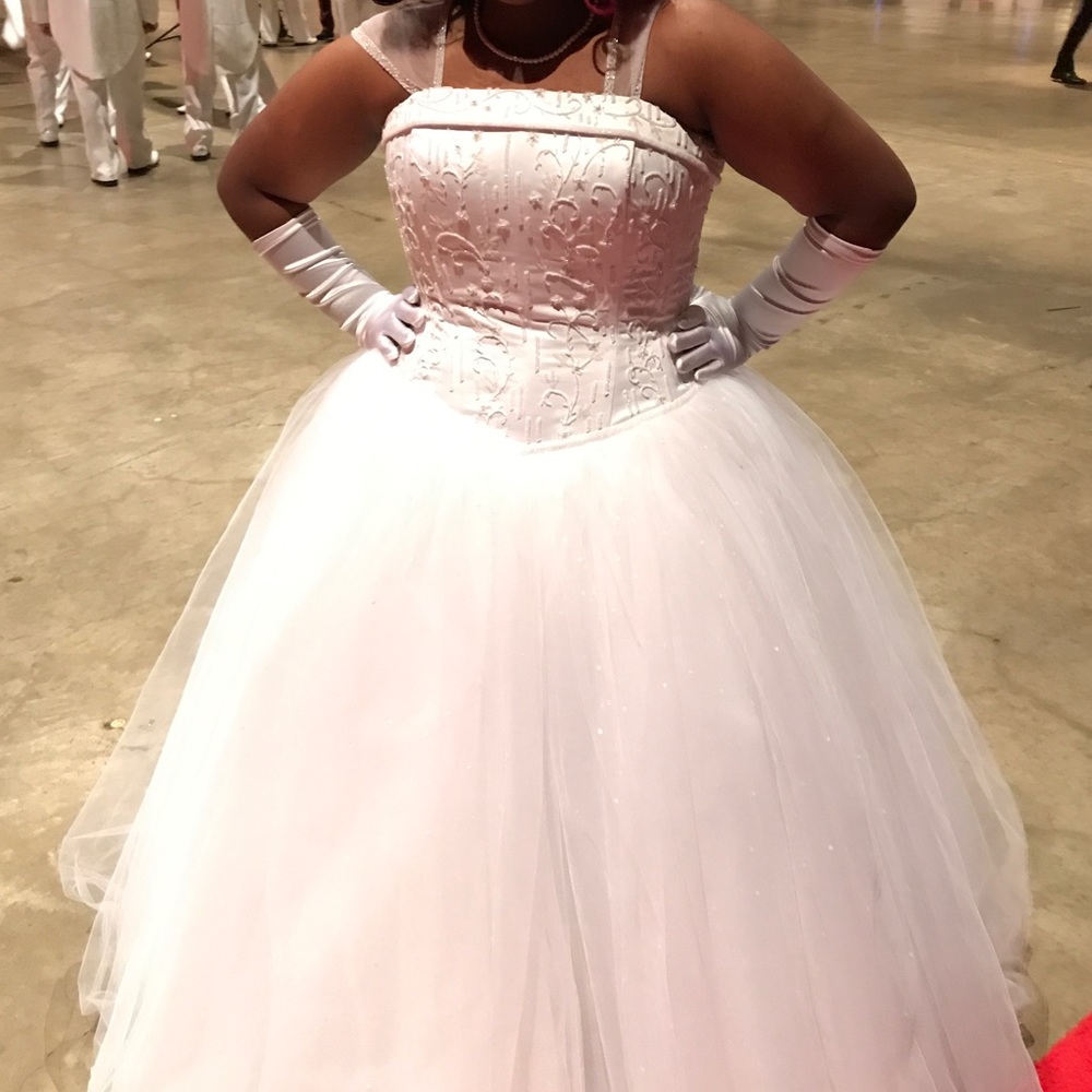 All White Floor Length Gown